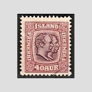 FRIMRKER ISLAND | 1907 - AFA 58 - Chr. IX og Frederik VIII - 40 aur lillard tk. 12 3/4 - Stemplet