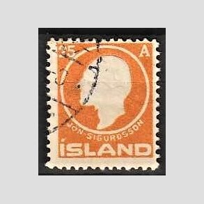FRIMRKER ISLAND | 1911 - AFA 68 - Jn Sigurdsson - 25 aur orange - Stemplet