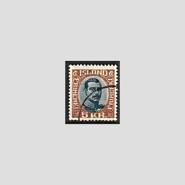 FRIMRKER ISLAND | 1920 - AFA 98 - Kong Christian X - 5 kr. lysbrun/bl - Stemplet