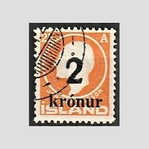 FRIMRKER ISLAND | 1926 - AFA 120 - Provisorier - 2 kr./25 aur orange - Stemplet 