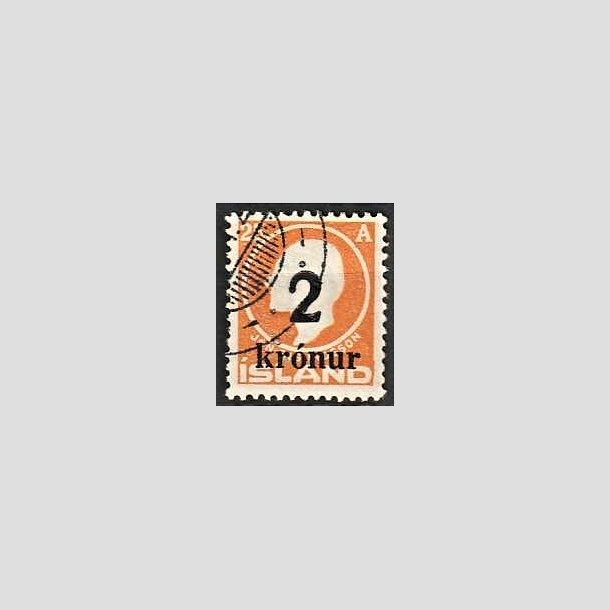 FRIMRKER ISLAND | 1926 - AFA 120 - Provisorier - 2 kr./25 aur orange - Stemplet 