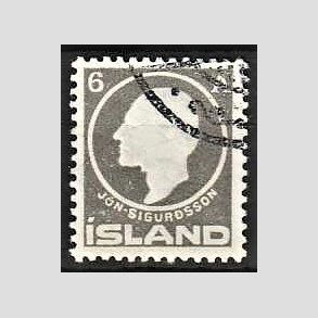 FRIMRKER ISLAND | 1911 - AFA 66 - Jn Sigurdsson - 6 aur gr - Stemplet