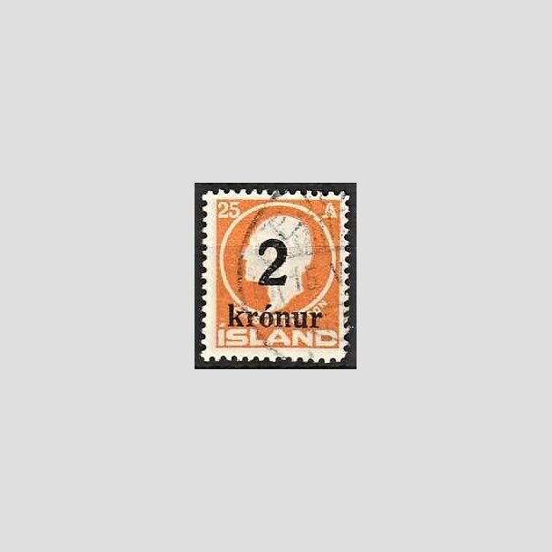 FRIMRKER ISLAND | 1926 - AFA 120 - Provisorier - 2 kr./25 aur orange - Stemplet 