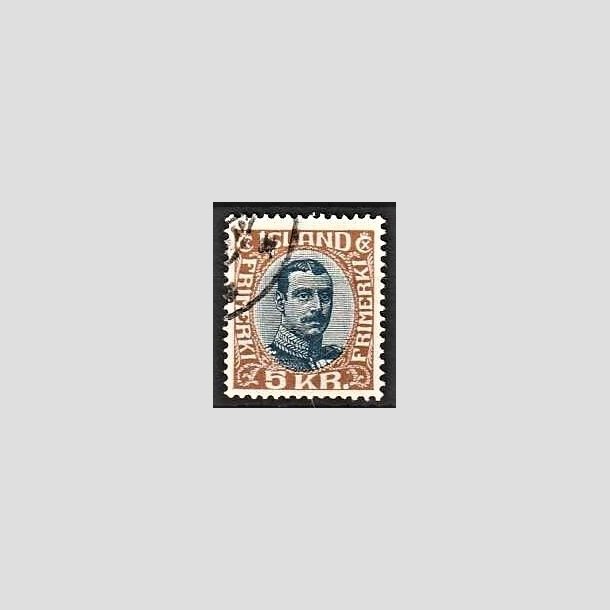 FRIMRKER ISLAND | 1920 - AFA 98 - Kong Christian X - 5 kr. lysbrun/bl - Stemplet