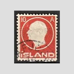FRIMRKER ISLAND | 1912 - AFA 70 - Kong Frederik VIII - 10 aur rd - Stemplet