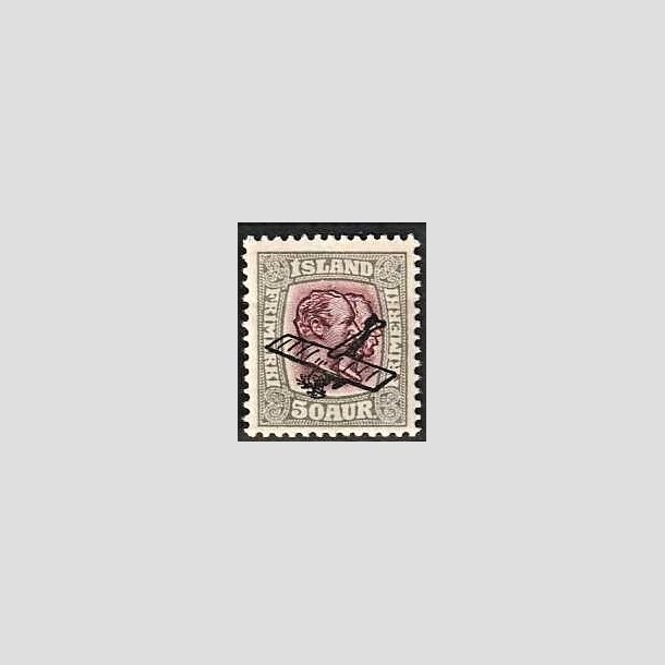 FRIMRKER ISLAND | 1928-29 - AFA 124 - Luftpostprovisorier - 50 aur gr/rdlilla - Ubrugt