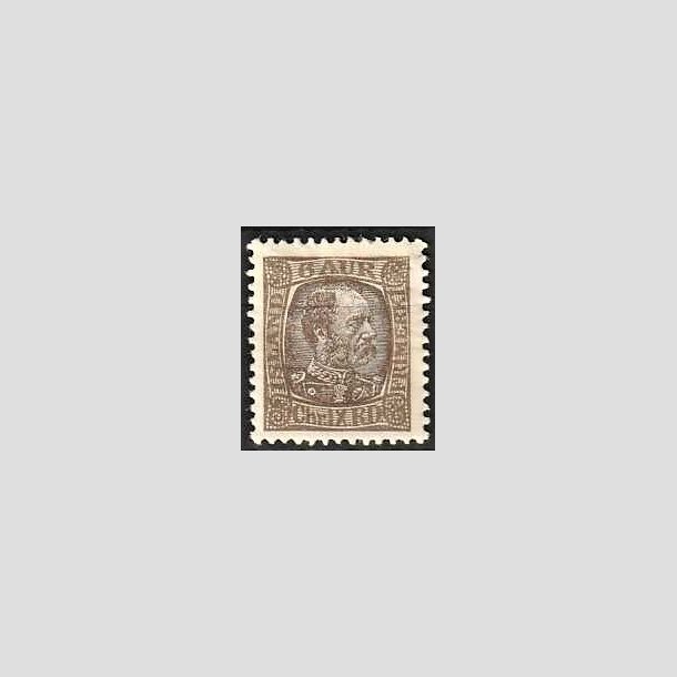 FRIMRKER ISLAND | 1902-04 - AFA 38 - Kong Chr. IX - 6 aur grbrun - Ubrugt