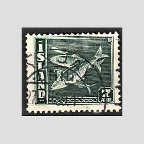 FRIMRKER ISLAND | 1939 - AFA 213 - Fisk- og flagserie - 7 aur grn - Stemplet