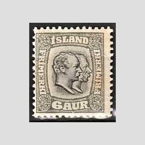 FRIMRKER ISLAND | 1907 - AFA 52 - Chr. IX og Frederik VIII - 6 aur gr tk. 12 3/4 - Ubrugt 