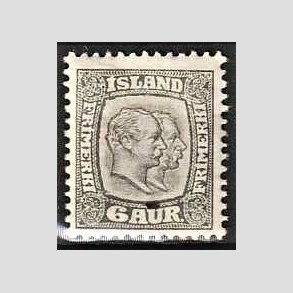 FRIMRKER ISLAND | 1907 - AFA 52 - Chr. IX og Frederik VIII - 6 aur gr tk. 12 3/4 - Ubrugt 