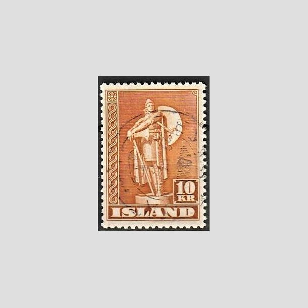 FRIMRKER ISLAND | 1947 - AFA 241B - Thorfinn Karlsefni - 10 kr. orangebrun tk. 11 1/2 - Stemplet