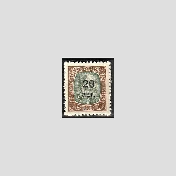 FRIMRKER ISLAND | 1921-22 - AFA 107 - Provisorier - 20/25 aur brun/grn - Ubrugt