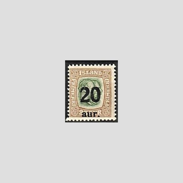 FRIMRKER ISLAND | 1921-22 - AFA 108 - Provisorier - 20/25 aur brun/grn - Ubrugt