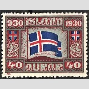 FRIMRKER ISLAND | 1930 - AFA 134 - Alting 1000 rs jubilum - 40 aur rd/grn/bl - Ubrugt