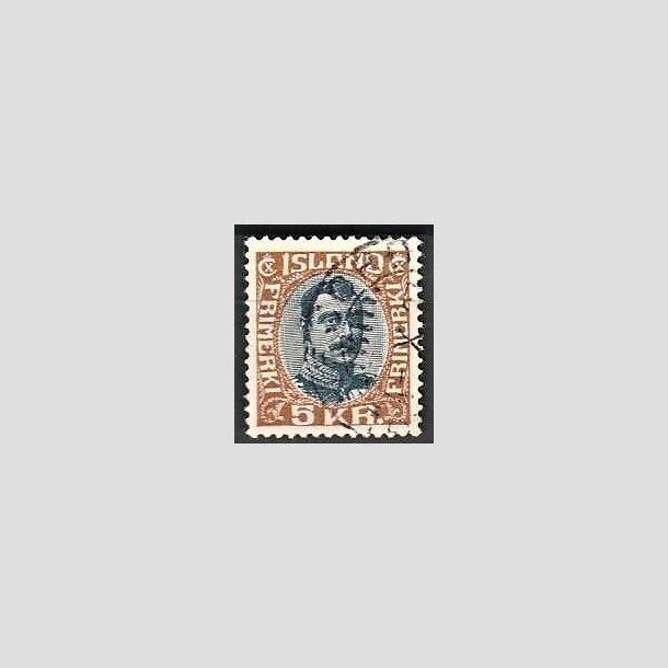 FRIMRKER ISLAND | 1920 - AFA 98 - Kong Christian X - 5 kr. lysbrun/bl - Stemplet