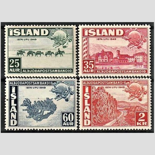 FRIMRKER ISLAND | 1949 - AFA 260-63 - Verdenspostforeningen 75 r. - 25 aur - 2 kr. i st - Postfrisk