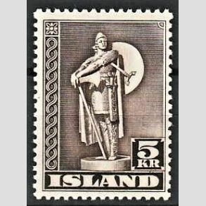 FRIMRKER ISLAND | 1947 - AFA 231B - Thorfinn Karlsefni - 5 kr. brun tk. 11 - Postfrisk (Perfekt takning)