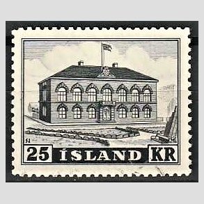 FRIMRKER ISLAND | 1952 - AFA 278 - Altingets bygning - 25 kr. gr - Stemplet