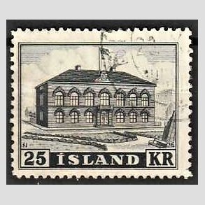 FRIMRKER ISLAND | 1952 - AFA 278 - Altingets bygning - 25 kr. gr - Stemplet