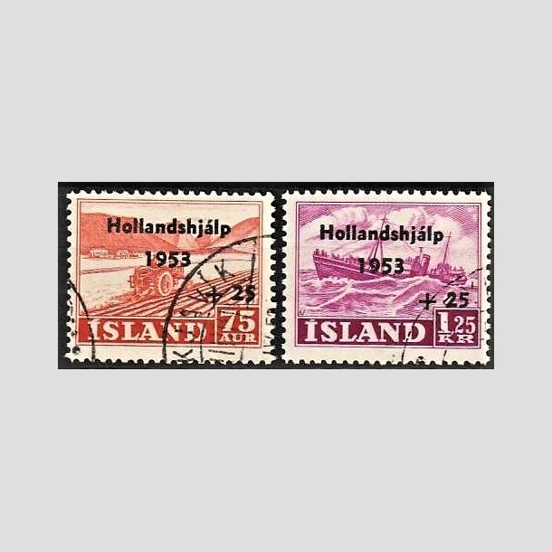 FRIMRKER ISLAND | 1953 - AFA 286,287 - Hollandshjlpen - 75 + 25 aur + 1,25 kr./25 aur i st - Stemplet