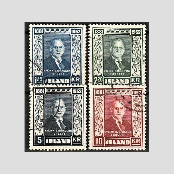 FRIMRKER ISLAND | 1952 - AFA 282-284 - Sveinn Bjrnsson - 1,25-10 Kr. i st - Stemplet