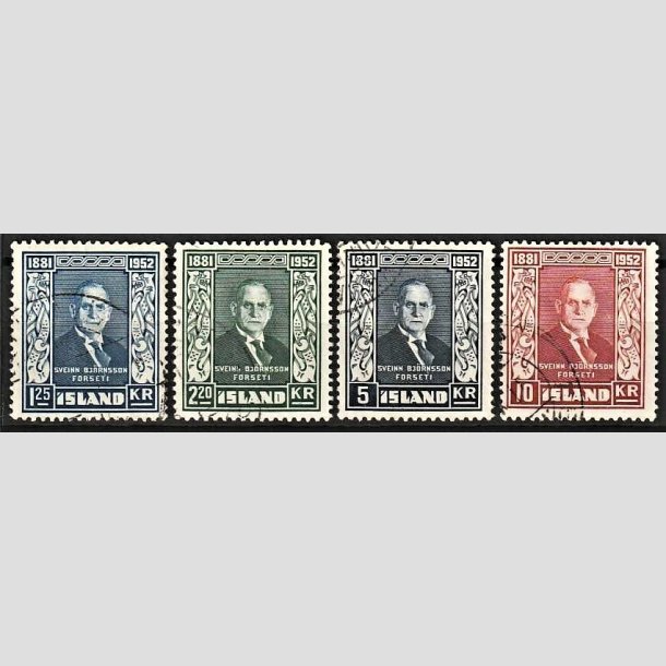 FRIMRKER ISLAND | 1952 - AFA 282-284 - Sveinn Bjrnsson - 1,25-10 Kr. i st - Stemplet