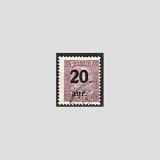 FRIMRKER ISLAND | 1921-22 - AFA 109 - Provisorier - 20/40 aur lilla - Stemplet