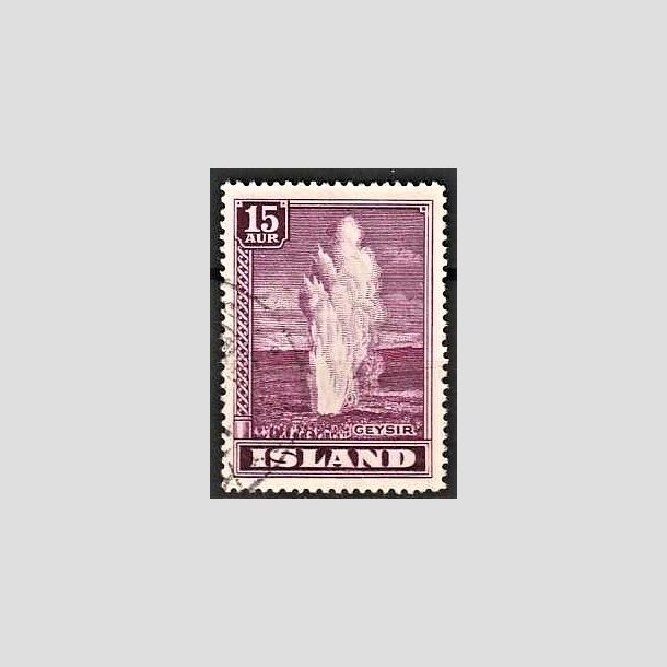 FRIMRKER ISLAND | 1938-39 - AFA 194 - Geysir - 15 aur mrklilla - Stemplet