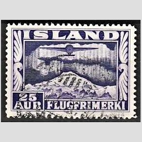 FRIMRKER ISLAND | 1934 - AFA 177 - Luftpost - 25 aur violet tk. 14 - Stemplet