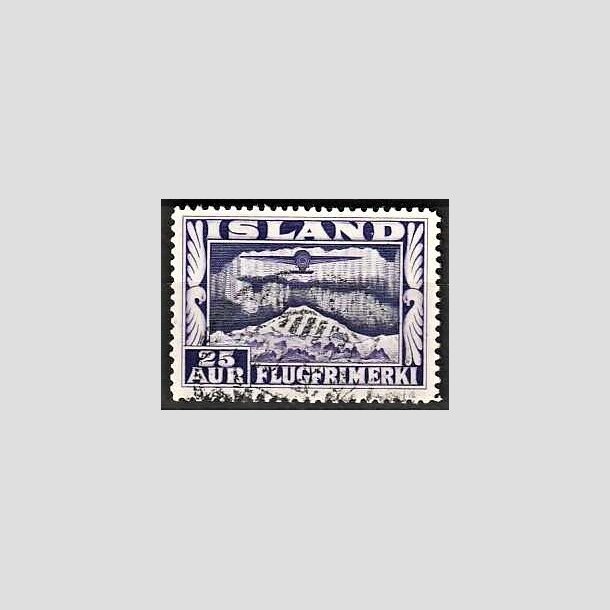 FRIMRKER ISLAND | 1934 - AFA 177 - Luftpost - 25 aur violet tk. 14 - Stemplet