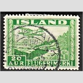 FRIMRKER ISLAND | 1934 - AFA 176 - Luftpost - 20 aur grn tk. 14 - Stemplet