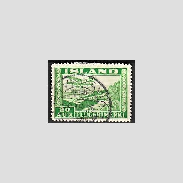 FRIMRKER ISLAND | 1934 - AFA 176 - Luftpost - 20 aur grn tk. 14 - Stemplet