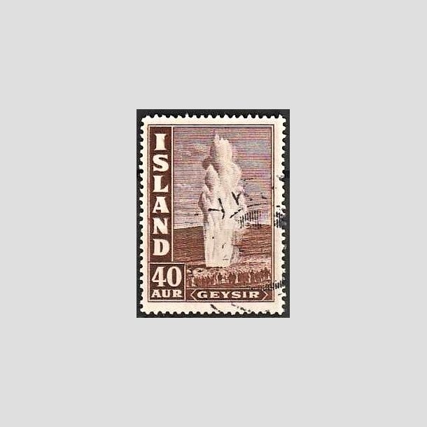 FRIMRKER ISLAND | 1938-39 - AFA 197 - Geysir - 40 aur brun - Stemplet