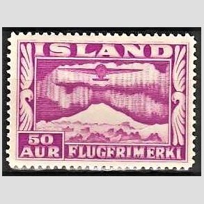 FRIMRKER ISLAND | 1934 - AFA 178 - Luftpost - 50 aur rdlilla tk. 14 - Ubrugt