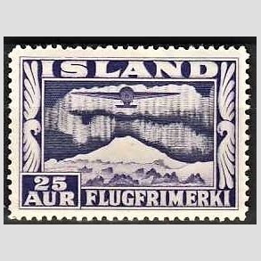 FRIMRKER ISLAND | 1934 - AFA 177 - Luftpost - 25 aur violet tk. 14 - Ubrugt