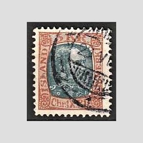 FRIMRKER ISLAND | 1902-04 - AFA 47 - Kong Chr. IX 5 kr. rdbrun/gr - Stemplet