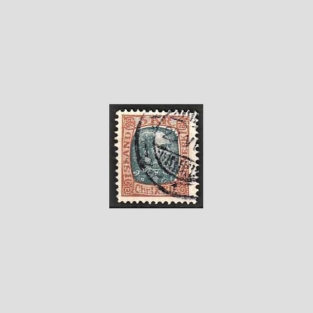 FRIMRKER ISLAND | 1902-04 - AFA 47 - Kong Chr. IX 5 kr. rdbrun/gr - Stemplet