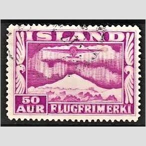FRIMRKER ISLAND | 1934 - AFA 178 - Luftpost - 50 aur rdlilla tk. 14 - Stemplet