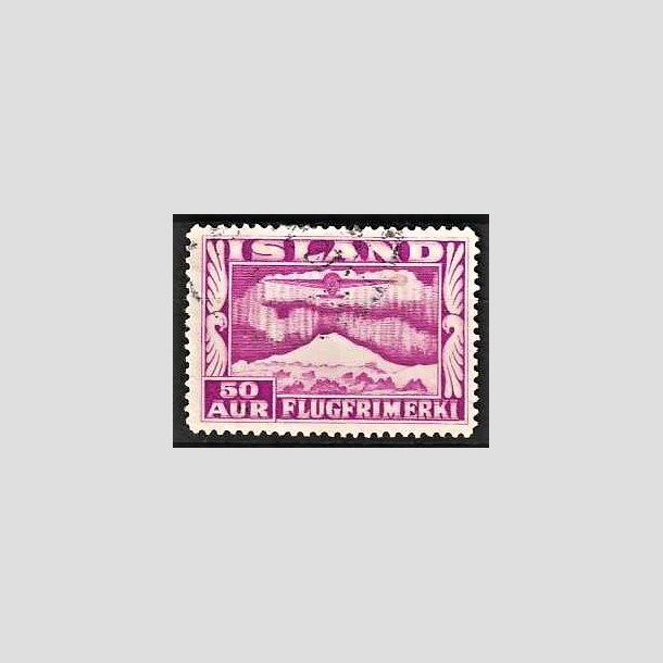 FRIMRKER ISLAND | 1934 - AFA 178 - Luftpost - 50 aur rdlilla tk. 14 - Stemplet