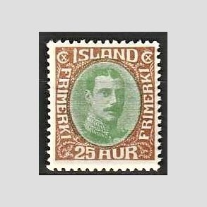 FRIMRKER ISLAND | 1931-33 - AFA 162 - Kong Christian X - 25 re brun/grn - Ubrugt