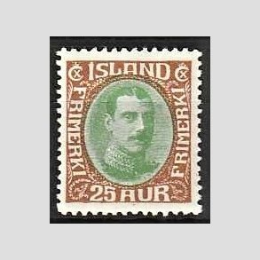 FRIMRKER ISLAND | 1931-33 - AFA 162 - Kong Christian X - 25 re brun/grn - Ubrugt