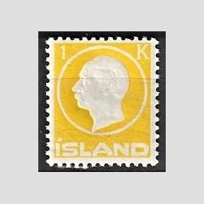 FRIMRKER ISLAND | 1912 - AFA 73 - Kong Frederik VIII - 1 kr. citrongul - Ubrugt