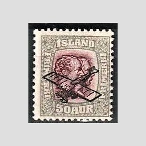 FRIMRKER ISLAND | 1928-29 - AFA 124 - Luftpostprovisorier - 50 aur gr/rdlilla - Postfrisk