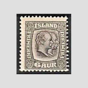 FRIMRKER ISLAND | 1907 - AFA 52 - Chr. IX og Frederik VIII - 6 aur gr tk. 12 3/4 - Ubrugt 