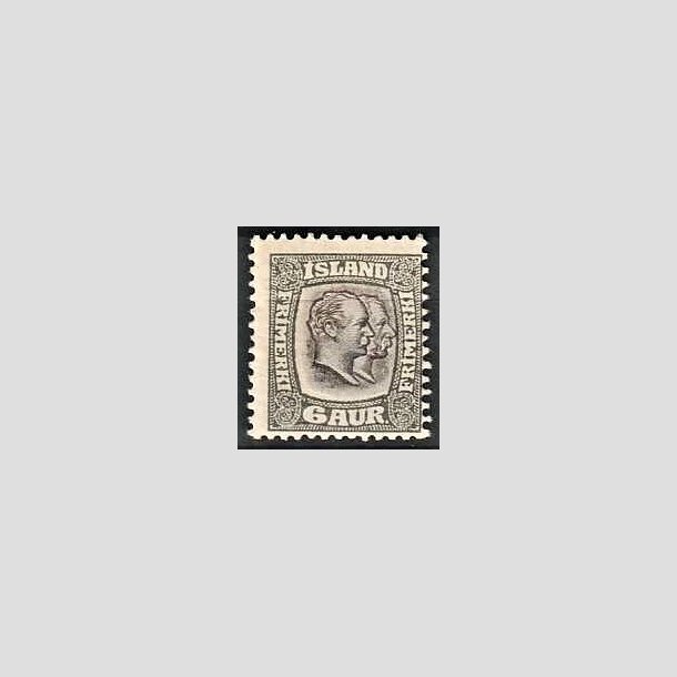 FRIMRKER ISLAND | 1907 - AFA 52 - Chr. IX og Frederik VIII - 6 aur gr tk. 12 3/4 - Ubrugt 