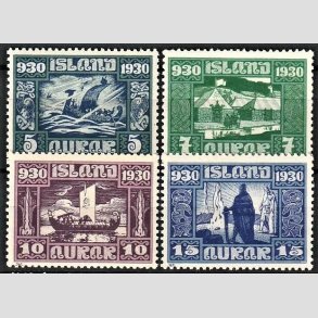 FRIMRKER ISLAND | 1930 - AFA 126-29 - Alting 1000 rs jubilum - 5 - 15 aur - Postfrisk