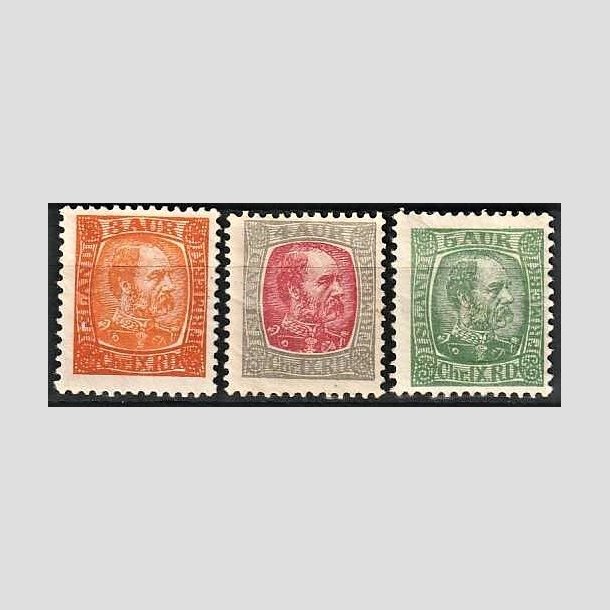 FRIMRKER ISLAND | 1902-04 - AFA 35,36,37 - Kong Chr. IX - 3 - 5 aur - Ubrugt