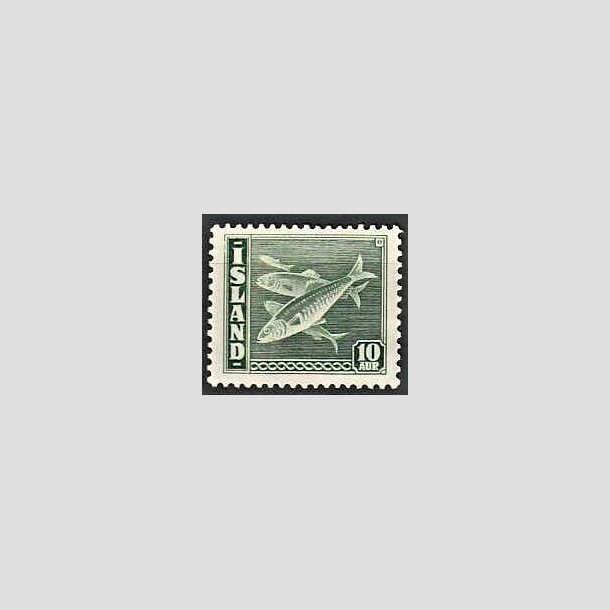 FRIMRKER ISLAND | 1940 - AFA 216 - Fisk- og flagserie - 10 aur grn tk. 14 - Ubrugt