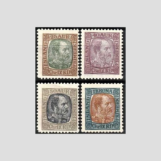 FRIMRKER ISLAND | 1902-04 - AFA 42-45 - Kong Chr. IX - 25 aur - 1 kr. - Ubrugt