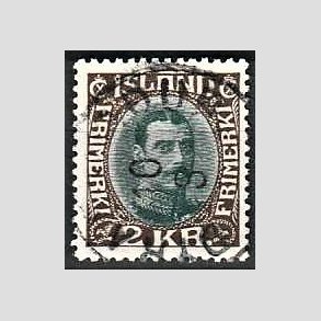 FRIMRKER ISLAND | 1931-33 - AFA 165 - Kong Christian X - 2 kr. mrkbrun/bl - Stemplet